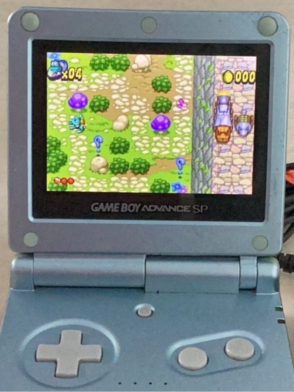 Nintendo Game Boy Advance SP Console Back Lit AGS-101 Pearl Blue Charger Working